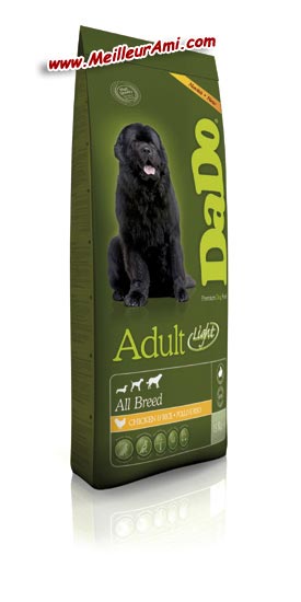 Croquettes DADO ADULT LIGHT ALL BREED poulet et riz 15 Kg