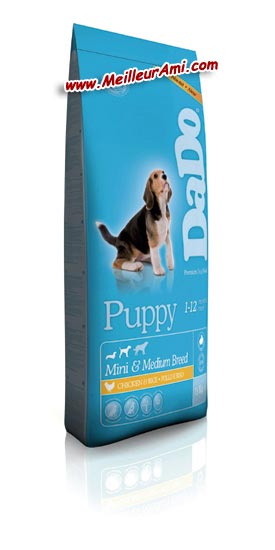 Croquettes DADO PUPPY MINI MEDIUM poulet et riz 2 Kg